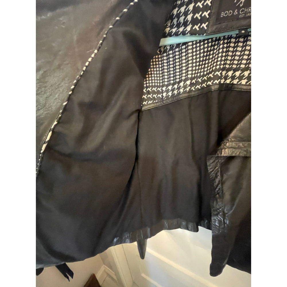 BOD & CHRISTENSEN Genuine Leather Jacket Women’s S Black Waterfall Moto Style - Picture 8 of 11